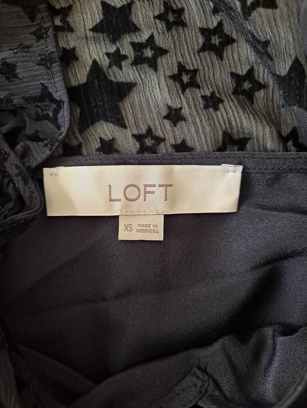 Loft Star Ruffle Blouse. Size XS - Picture 5 of 6